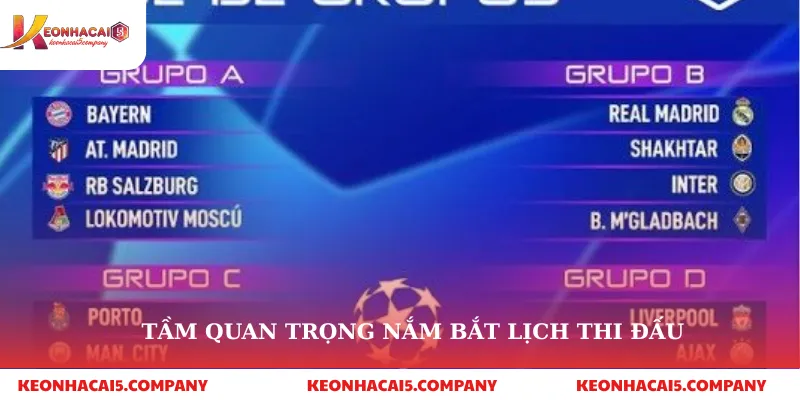 Lịch thi đấu 1 Tầm quan trọng nắm bắt lịch thi đấu